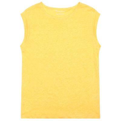 KnowledgeCotton Apparel - Women's Loose Fold Up Linen - Top Gr XL gelb