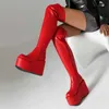 Hohe Plateau-Pumps, Übergröße, Schuhe für Damen, große Größe 43, 44, 45, 46, 47, 49, 50, Keile, hoher Absatz, Overknee-Stiefel, Freizeitschuhe