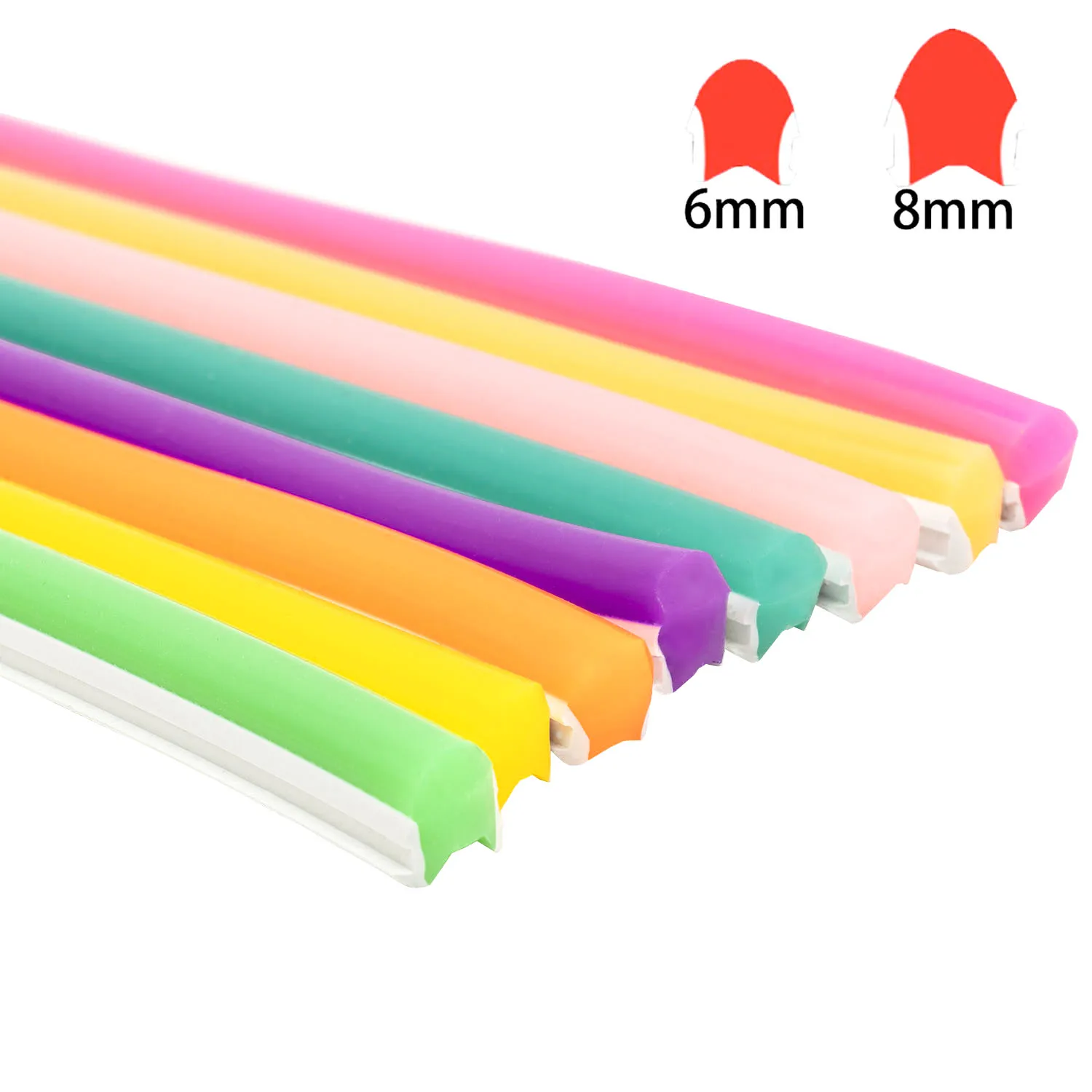 0,5-10 m 6mm 8mm Silikon Neon Streifen Rohr Biegbar Separate Neu Flexible Für DIY LED Neon zeichen Wasserdicht IP67 Image