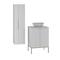 Set di mobili da bagno con lavabo effetto legno bianco 60cm