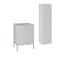 Set di mobili da bagno con lavabo effetto legno bianco 60cm