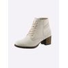 Schnürstiefelette HEINE, Damen, Gr. 36, beige (creme), Leder, Glattleder, modisch, Schuhe