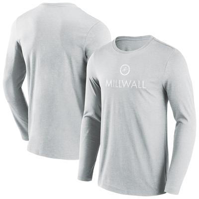 Millwall Wordmark Graphic Langarm-T-Shirt – Sportgrau – Herren Image