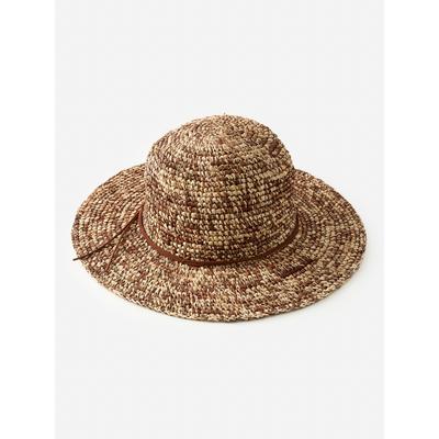 J.McLaughlin Women's Maribel Raffia Hat Dark Brown/Natural | Raffia/Suede