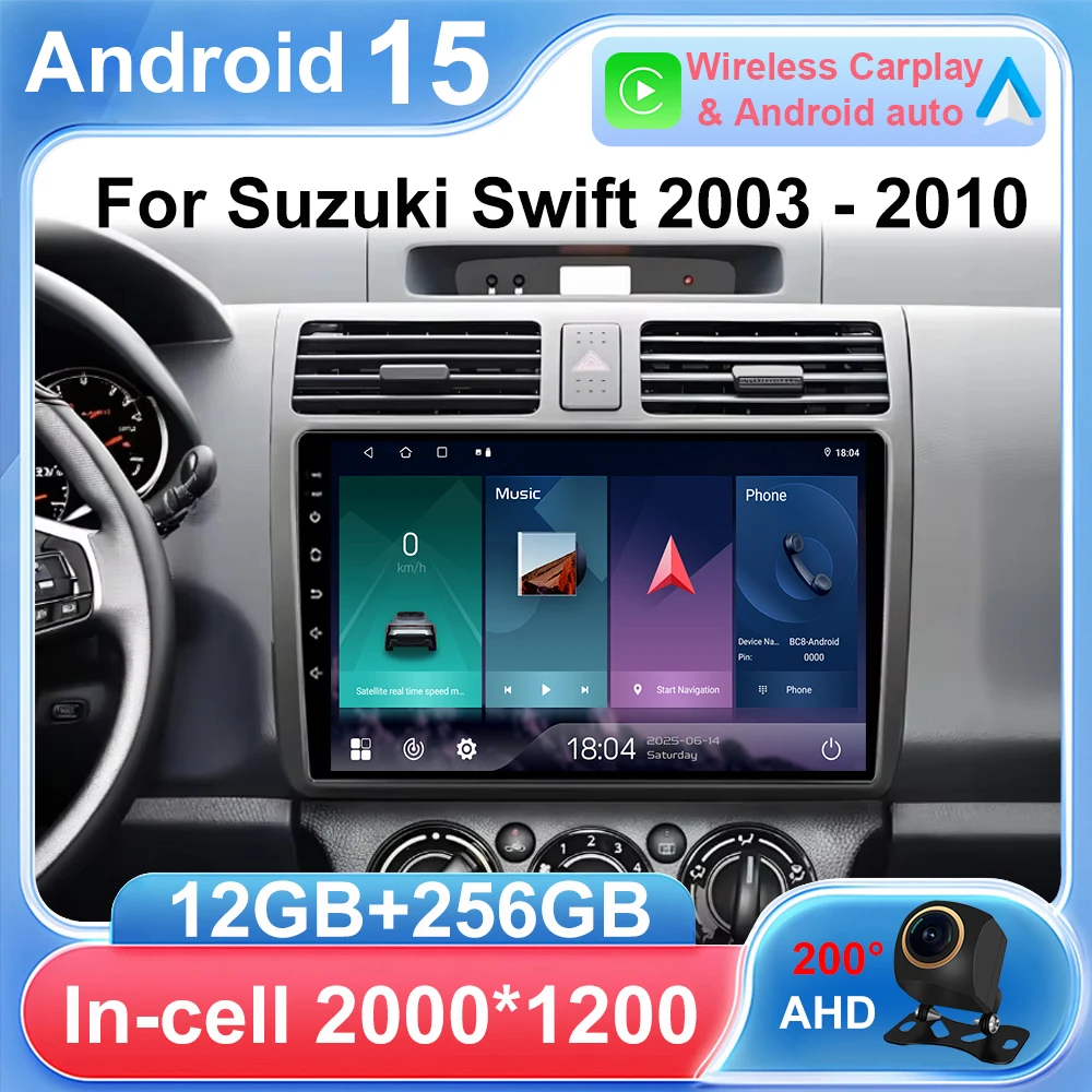 Android Car Radio Stereo For Suzuki Swift 2003 - 2010 Auto Navigation GPS Head Unit Multimedia Video Player 4G Carplay 2din DVD