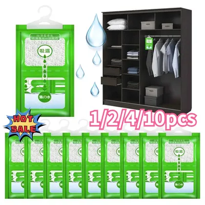 10Pcs Hangable Wardrobe Moldproof Moisture Proof Dehumidification Bag Moisture Absorbing Bag Closet
