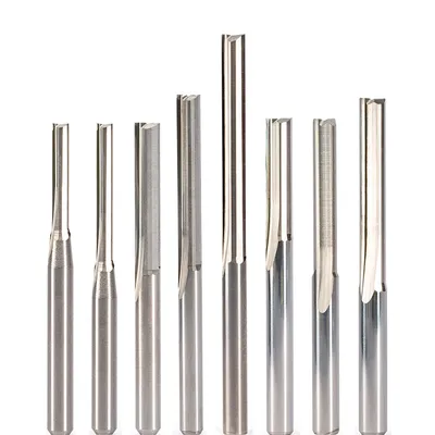 10pcs 2 Flute CNC Router Bits 3.175mm Straight Slot Tungsten Steel Milling Cutter for Wood MDF