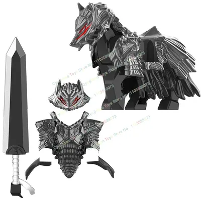 NEW Cartoon Movie Figures Accessories War Horse Building Blocks Knight Heavy Armor Sword Weapons