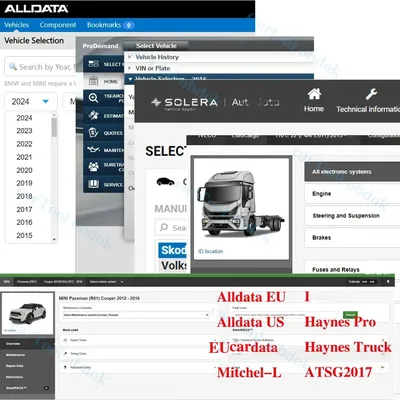 2026 Alldata Online Software Alldata EU US Haynes Truck For Mitchel Iden xWorkshop Repair Automatic Updates Cardata