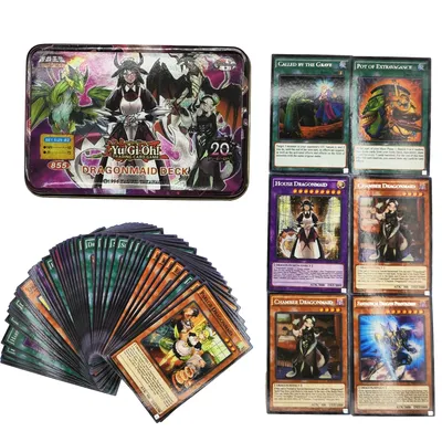 Yu Gi Oh Cards DRAG ONMAID DECK Card Deck English TCG Holographic Golden White Dragon Duel Game