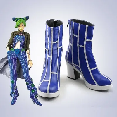 Anime JoJo‘s Bizarre Adventure Jolyne Cujoh Shoes Cosplay JOJO High Heels Ankle Boots Halloween