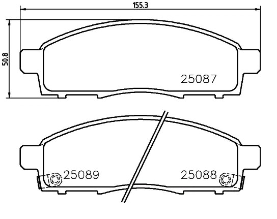 BREMBO Bremsbelagsatz FIAT,MITSUBISHI,RAM P 54 055 0006000611054,6000611054,4605A623 4605B158,4605B233