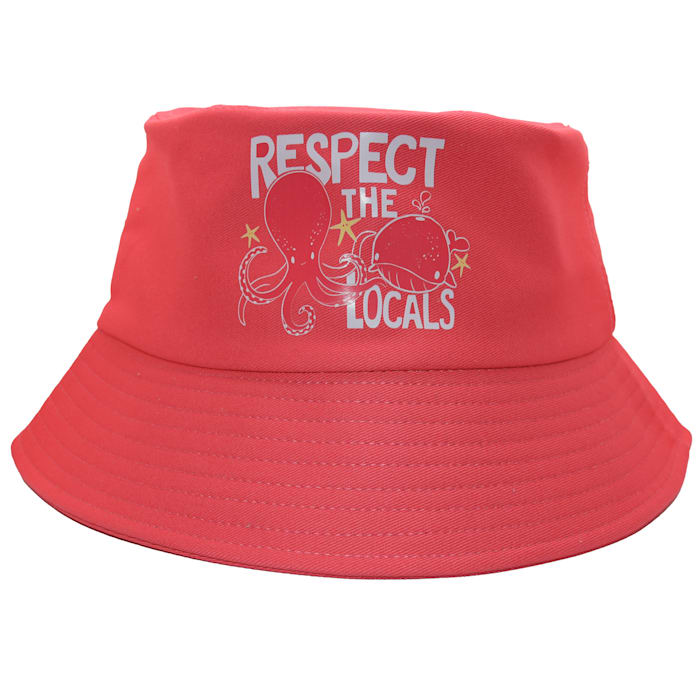 Zanden Respect The Locals Coral Youth Bucket Hat, Large/X-Large