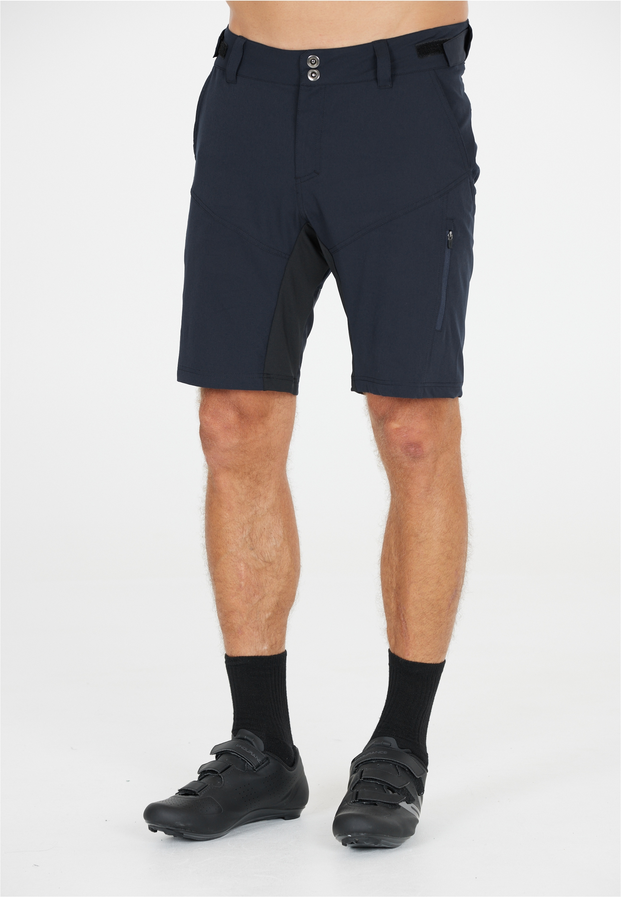 Radhose ENDURANCE "Benal", Herren, Gr. S, US-Größen, blau (dunkelblau), 92% Polyester, 8% Elasthan, unifarben, Sportlich, kurz, Hosen, im praktischen 2-in-1-Design Image