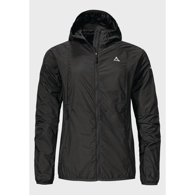 Outdoorjacke SCHÖFFEL "Hiking Jacket Style Wutach WMS", Damen, Gr. 40, schwarz (9990, schwarz), Oberstoff: 100% Nylon, sportlich, regular fit, hoch geschlossener Ausschnitt, Langarm, Jacken Image