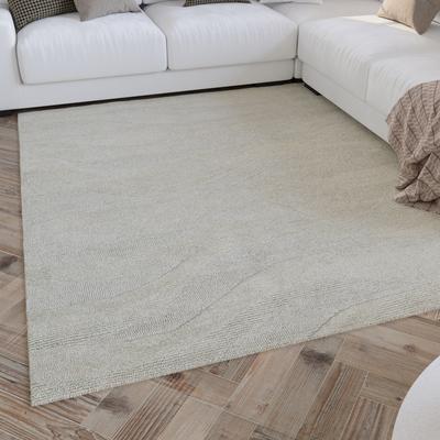Wollteppich WECON HOME "Hamptons THIRTYFOUR", beige (creme weiß), B:140cm H:15mm L:200cm, Schurwolle, Teppiche, Läufer, Schurwolle, Kurzflor, Wohnzimmer, Schlafzimmer, Wellen Image