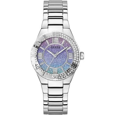 Quarzuhr GUESS "SANGRIA", silberfarben, Armbanduhren, Damen, Armbanduhr, Damenuhr, Edelstahlarmband