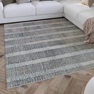 Teppich WECON HOME "Hamptons FORTY", beige (beige grau), B:110cm H:11mm L:170cm, Schurwolle, Kunstfaser, Teppiche, Läufer, Fasermix, Kurzflor, Wohnzimmer, Schlafzimmer, Streifen Muster Image