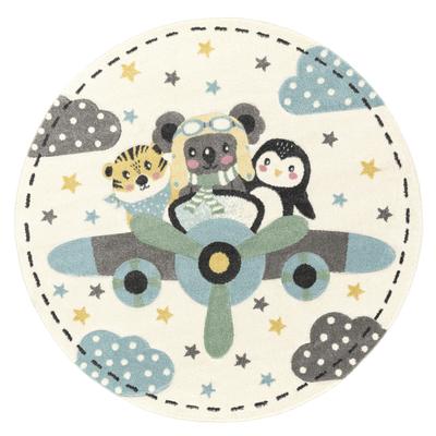 Kinderteppich PACO HOME "Fino 332", beige (creme), H:16mm Ø:120cm, Polypropylen, Teppiche, 3D-Design, niedliches Tier Motiv, Pastell-Farben, Kinderzimmer Image