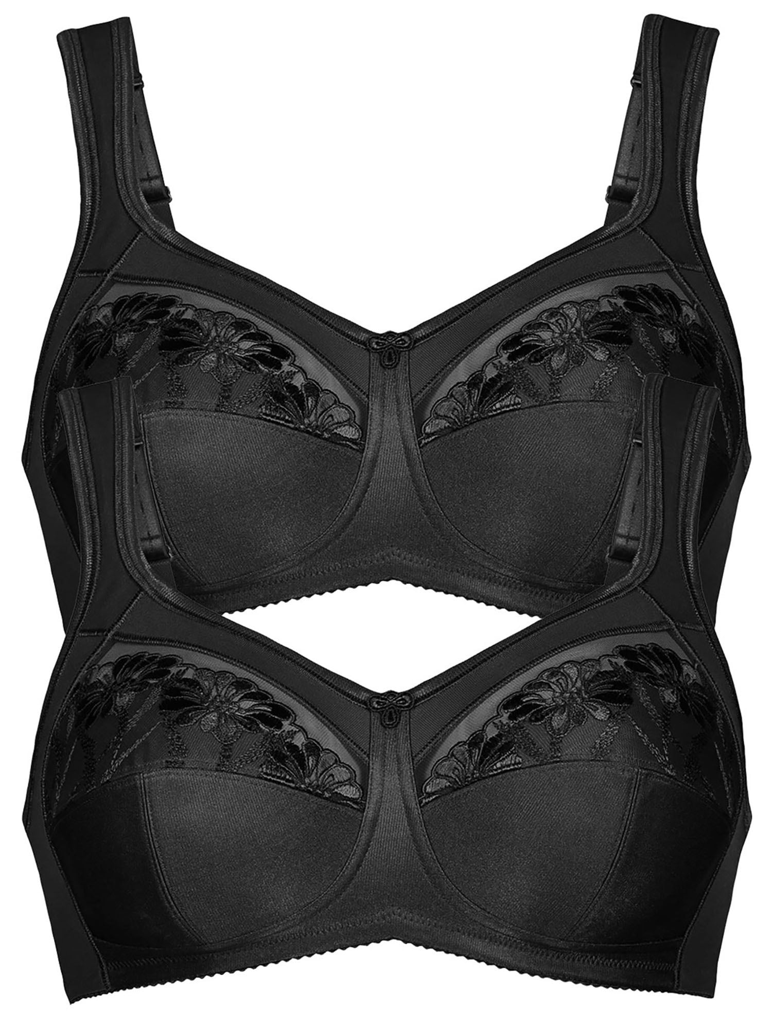 Entlastungs-BH ANITA "Entlastungs BH Safina", Damen, Gr. 75, Cup A, schwarz (schwarz schwarz), Obermaterial: 50% Polyamid PA. 25% Polyester PES. 10% Elasthan EL. 10% Viskose CV. 5% Baumwolle CO., BHs Entlastungs-BH Image