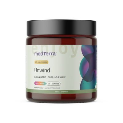 Unwind Full Spectrum Hemp Gummies, Strawberry Citrus, 58mg, 20 Count by Medterra