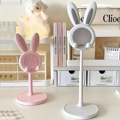 Cute Cartoon Bunny Phone Stand Desktop Cell Phone Stand For iPhone IPad Samsung Smartphone Adjustable Phone Holder Table Support