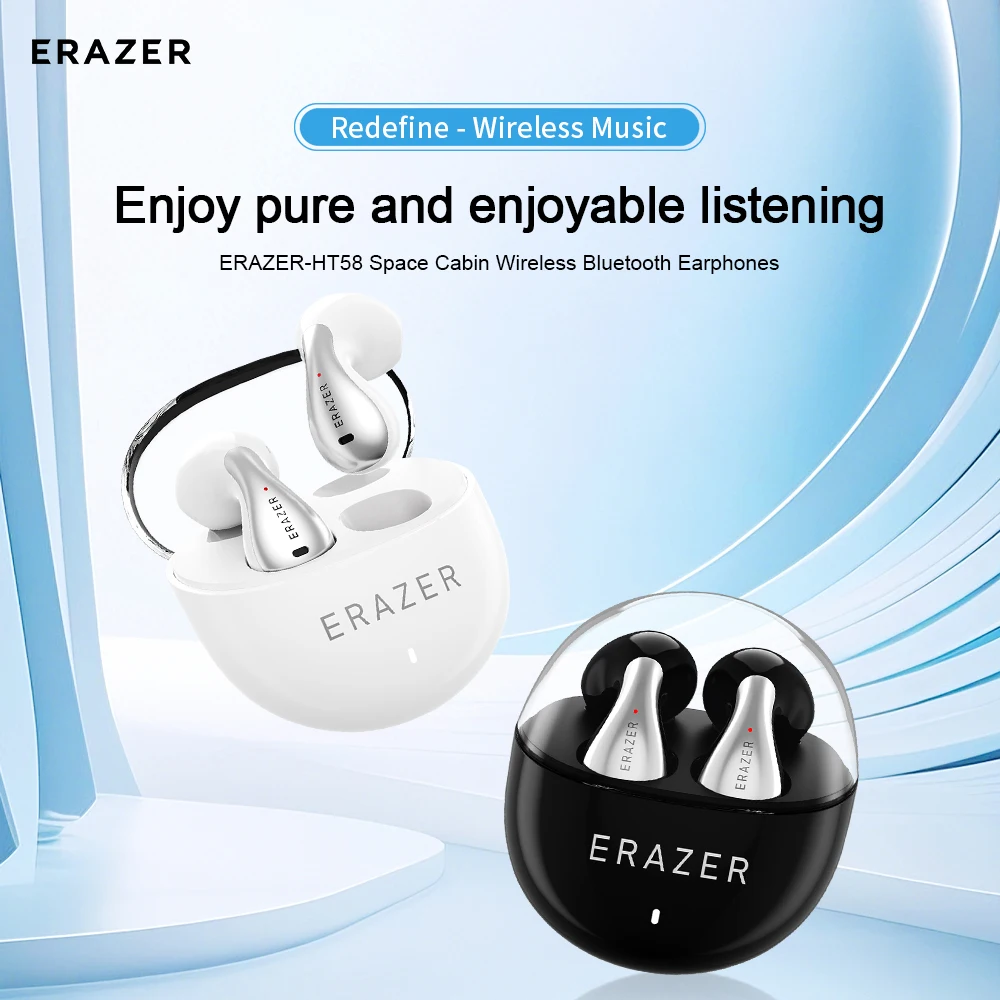 Lenovo Bluetooth-Ohrhörer Space Cabin Wireless BT5.4-Ohrhörer Intelligent 360 ° Panorama-Kopfhörer mit HiFi-Soundeffekten HT58 Image