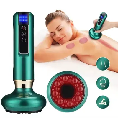 Tricolor Elektrisches Massagegerät GuaSha Anti Cellulite Vakuum Saugnapf Schönheit Gesundheit Schaben Infrarot Wärme Abnehmen Massage Thera