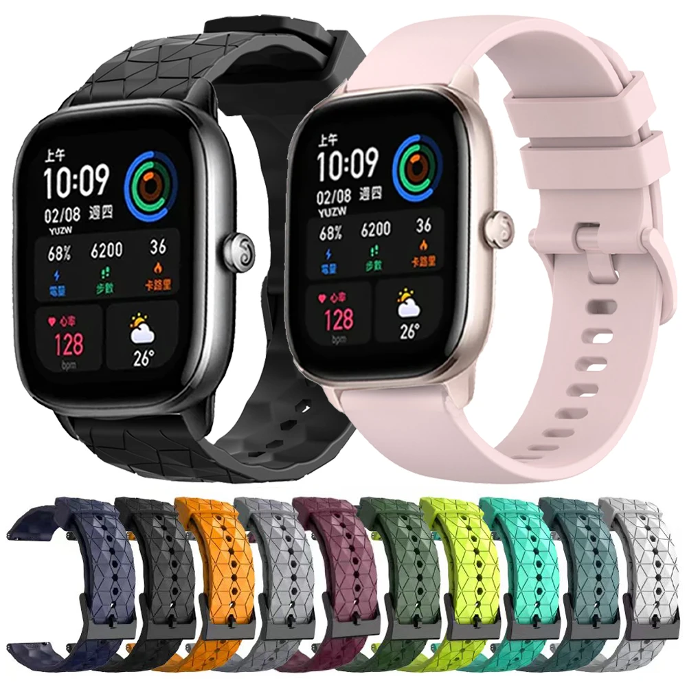 Sport-Silikonarmband für Huami AMAZFIT GTR 4 3 Pro 47 mm Armband AMAZFIT GTS 4 3 2e BIP 5 Armband Weiche 20 mm 22 mm Gürtelarmbänder Image