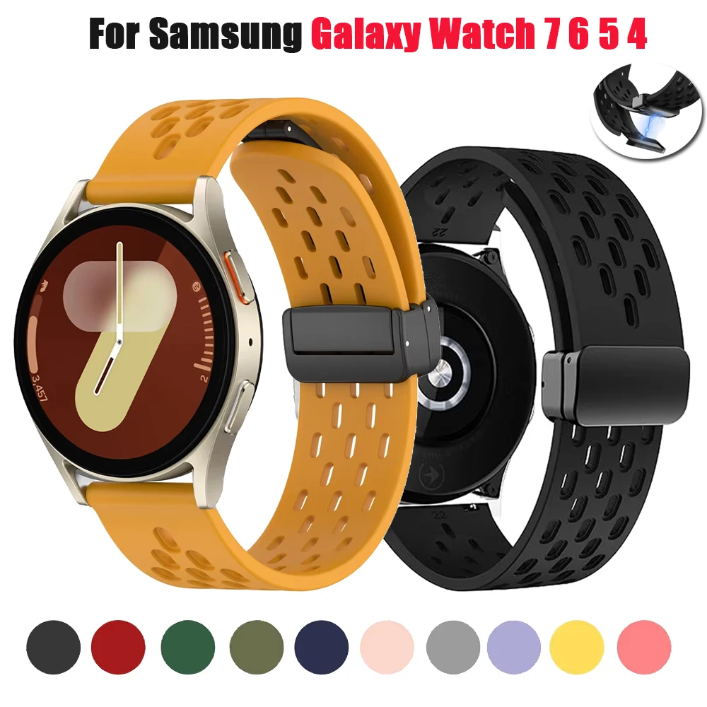 Magnetisches Silikonarmband für Samsung Galaxy Watch 7 6 5 4 40 mm 44 mm Smart Watch Band für Galaxy Watch 4 6 Classic 43 47 mm Correa Image