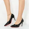 2025 neue glänzende hellrote Damen-Pumps, elegante Stiletto-Pumps, Damen-Hochzeit, Brautjungfer, Schuhe mit hohen Absätzen, Größe 34–43