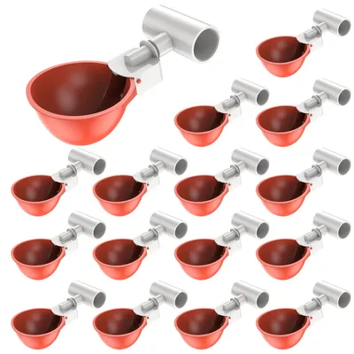 16er-Pack Hühnertränkebecher-Set mit Tee-Anschluss, Geflügel-Wasserbecher, hochwertiges Image