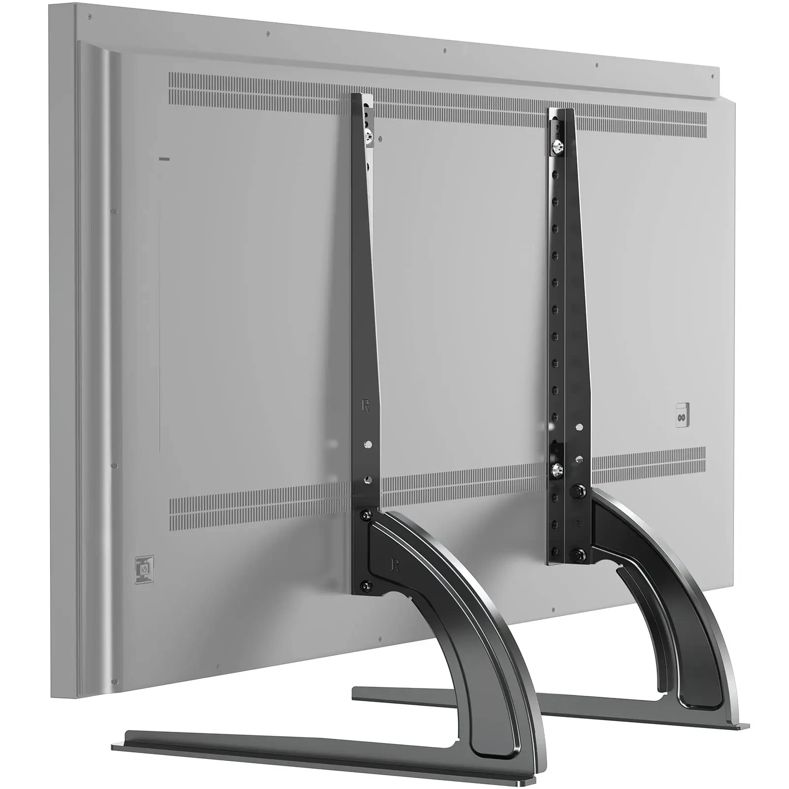 Support de meuble TV universel de table pour téléviseurs à écran de 32 à 75 pouces, base TV, pieds de télévision réglables en hauteur à 3 niveaux Max VESA 600x400mm