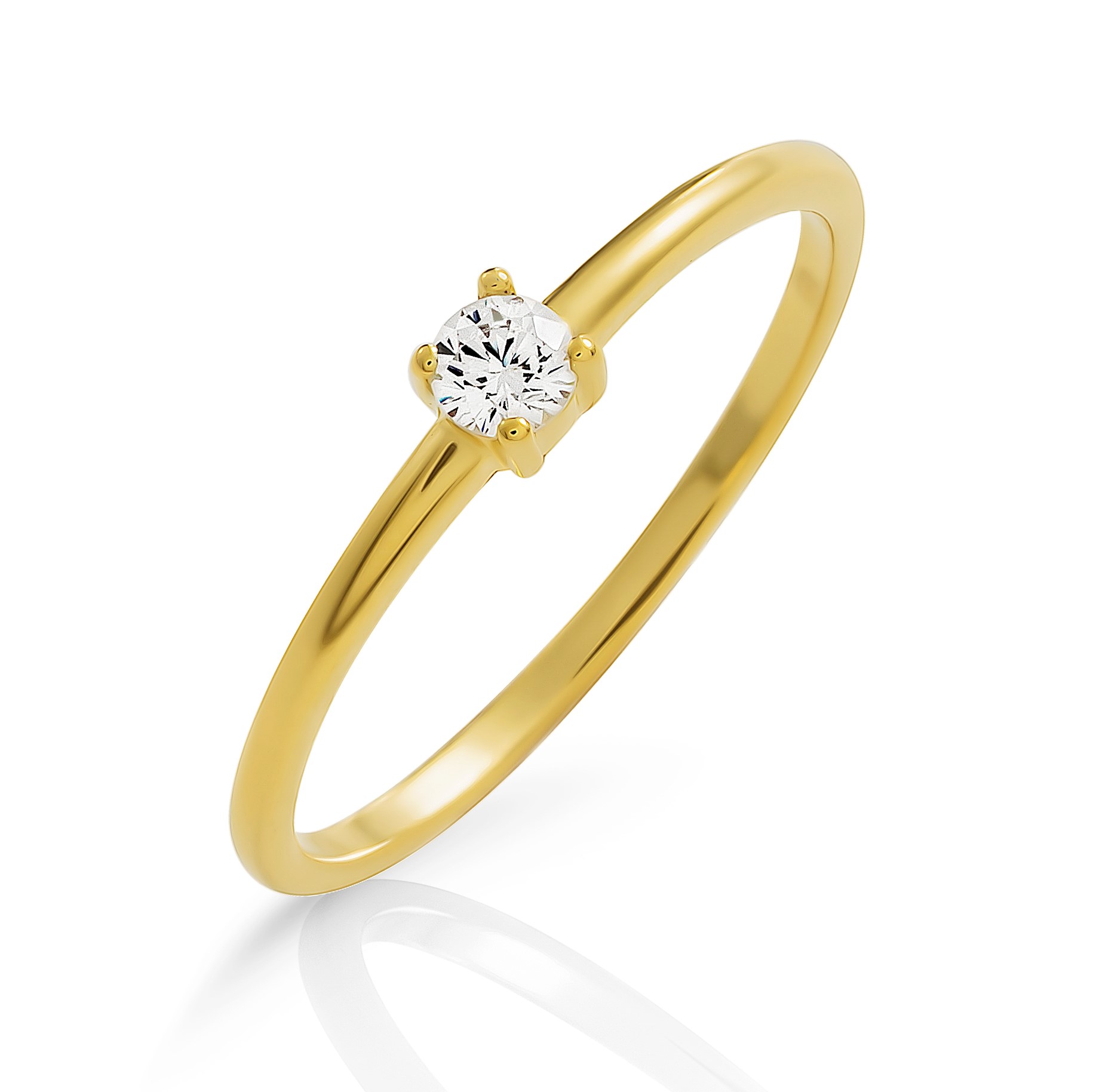 Orphelia 'Solitaire' Damen-Ring aus 925er Sterlingsilber – Gold ZR-7527/G