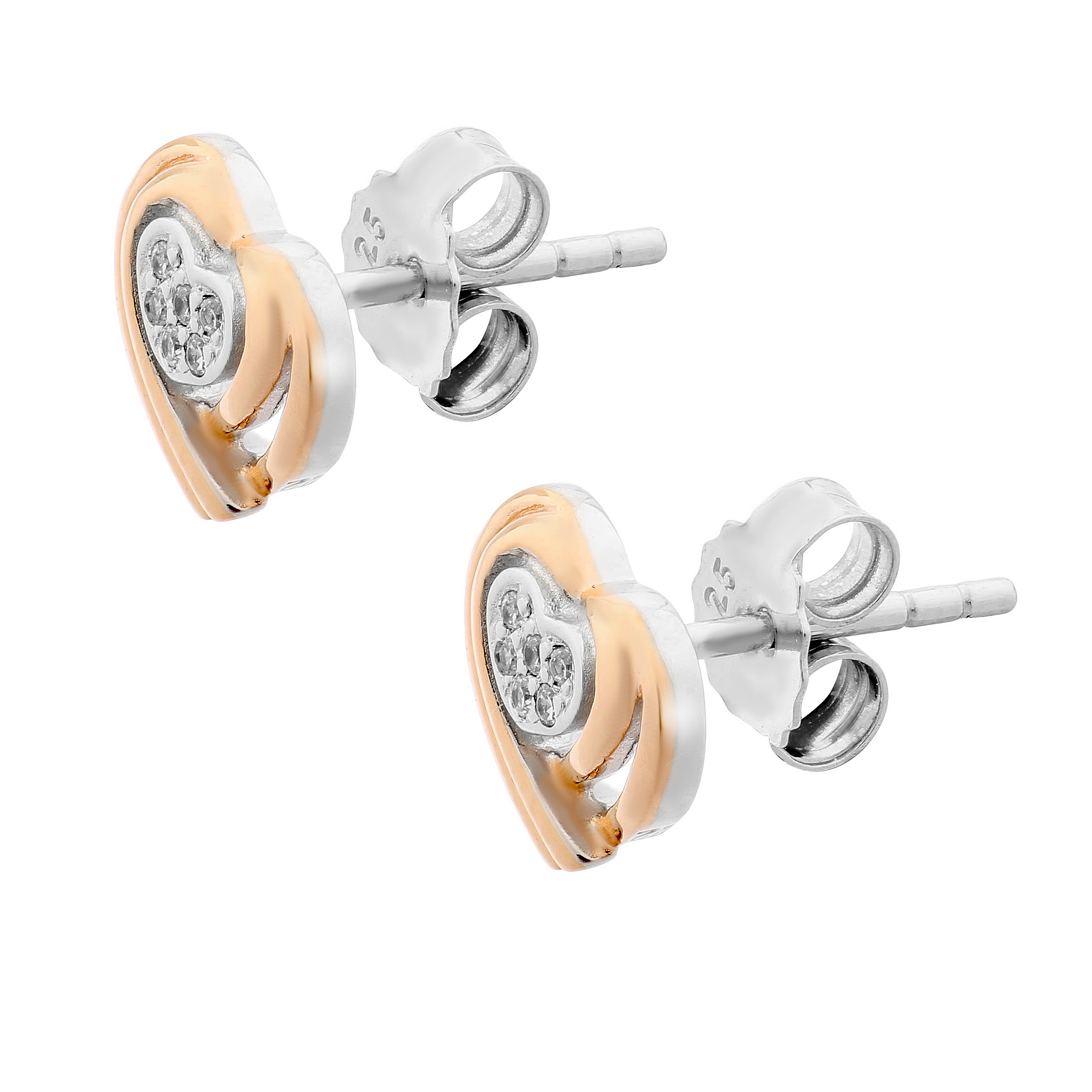 Orphelia 'Anni' Ohrstecker aus 925er Sterlingsilber für Damen – Silber/Rosé zo-7368 RG Image