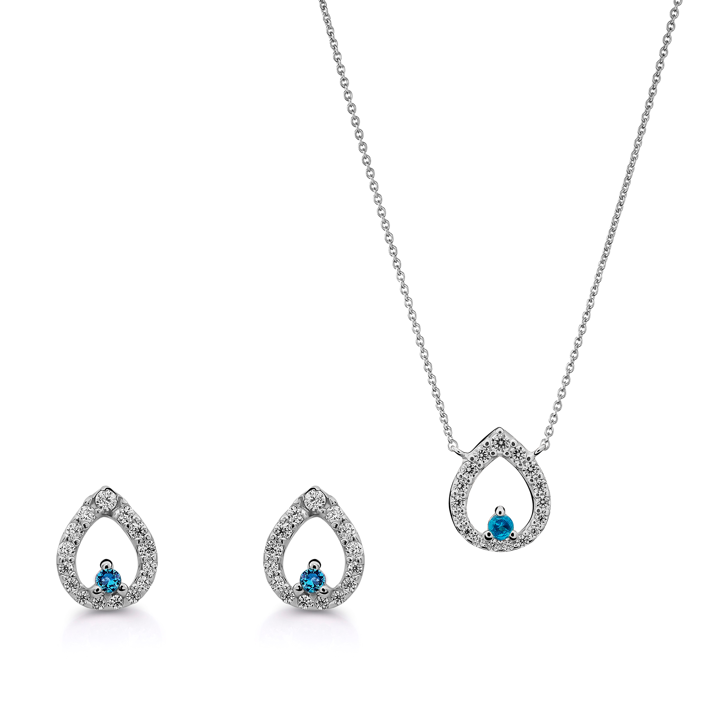 Orphelia 'Kiana' Damen-Set aus 925er Sterlingsilber: Halskette + Ohrringe – Silber SET-7487 Image