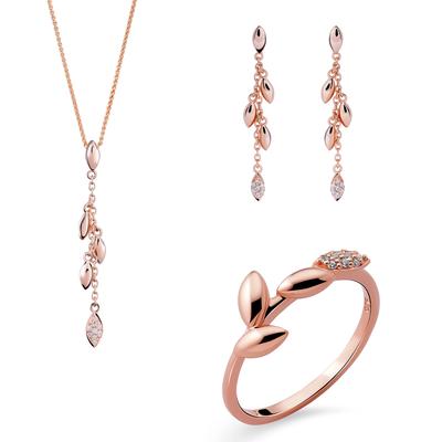Orphelia 'Loana' Damen-Set aus 925er Sterlingsilber: Halskette + Ohrringe + Ring – Rosé SET-7505/RG Image