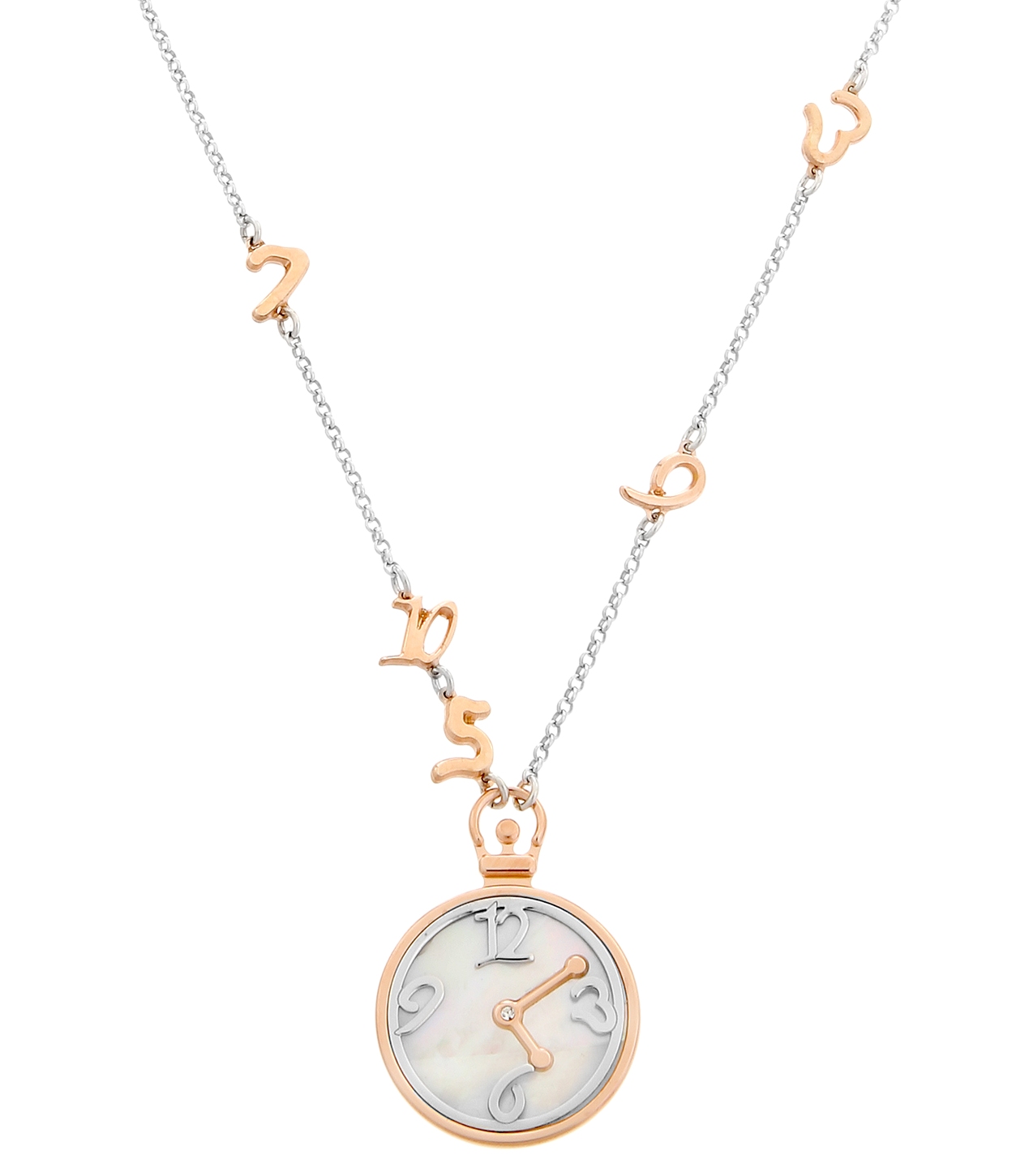 Orphelia Damen 925 Sterling Silber Halskette - Silber/Rosé ZK-7174/1 Image