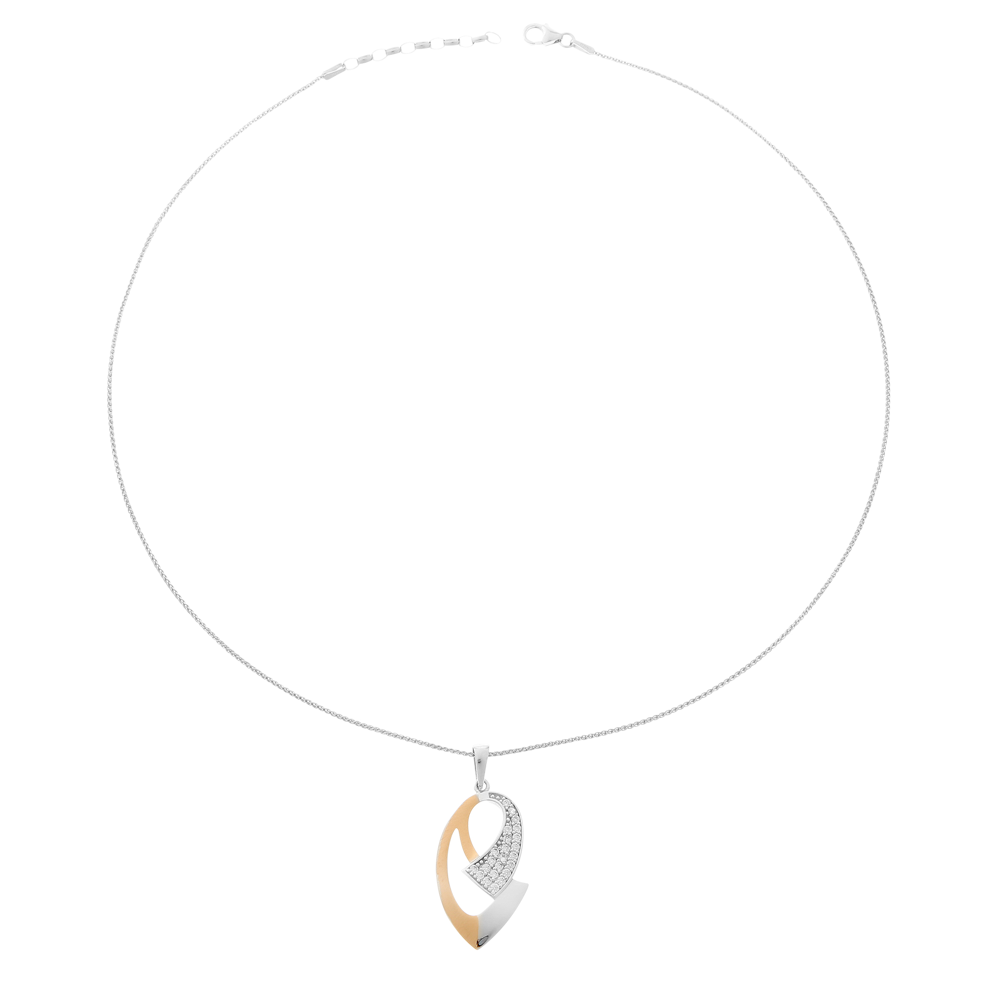 Orphelia Damen-Kette aus 925er Sterlingsilber mit Anhänger – Silber/Rosé ZH-6004 Image
