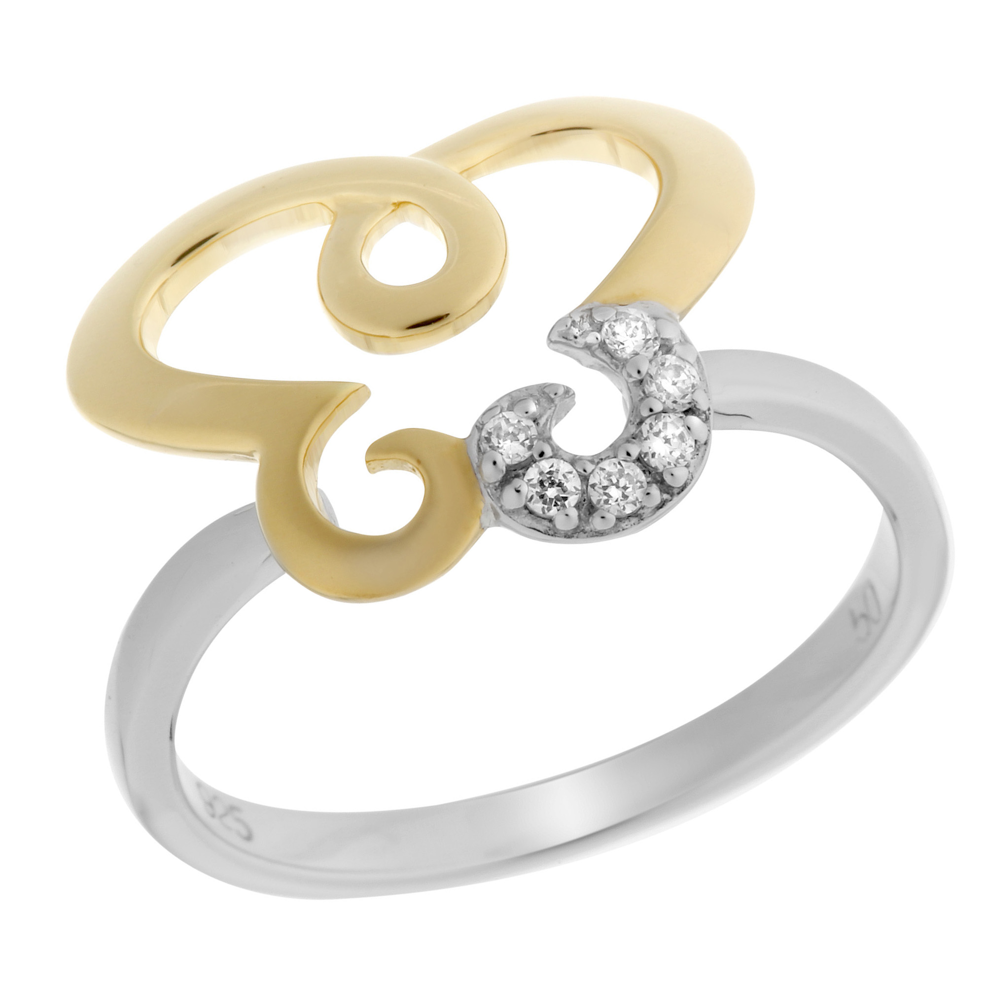 Orphelia Damen-Ring Sterling-Silber 925 – Silber/Gold ZR-7088/1