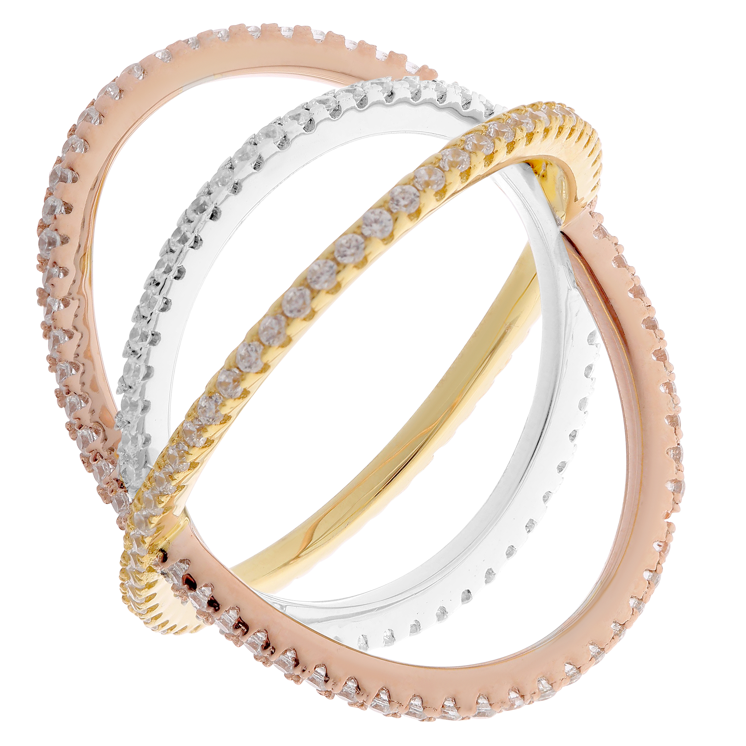 Orphelia Damen-Ring aus 925er Sterlingsilber, Gold/Silber/Roségold, ZR-7280 Image