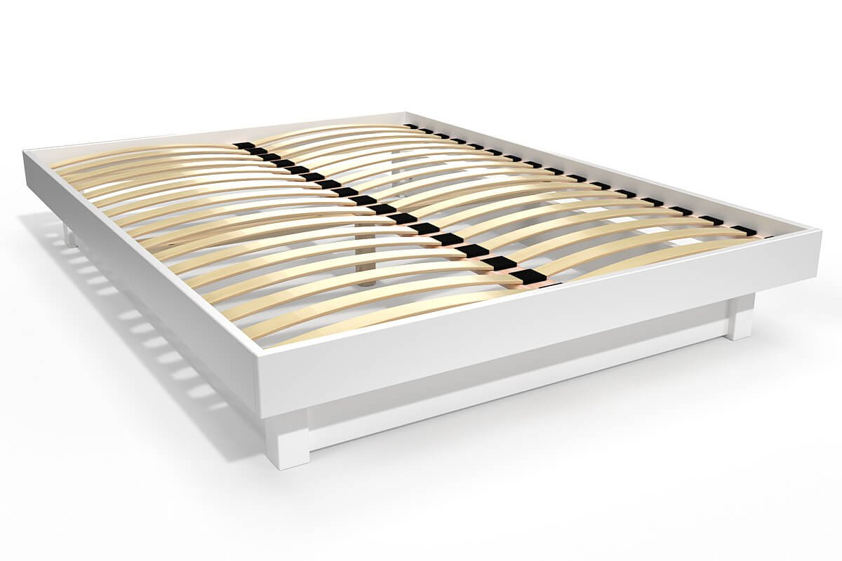 Lit plateforme 140x190 bois massif - Blanc