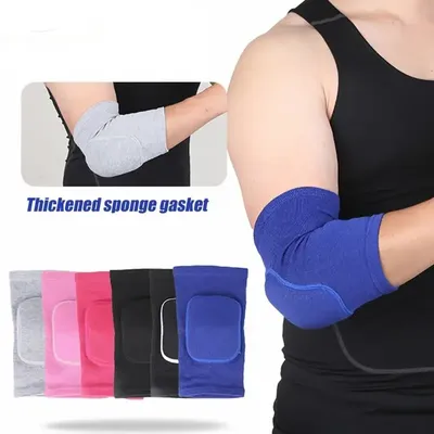 2Pcs Breathable Elbow Braces Thick Sponge Elbow Pad Compression Sleeve for Sport Volleyball Basketball Pain Relief Elbow Support