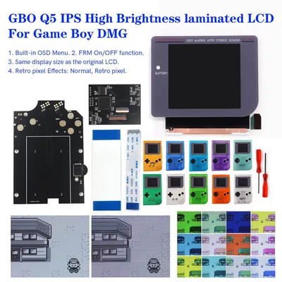 High Definition 3.1 inch GB DMG IPS Q5 Laminated LCD Mod OSD RETRO PIXEL for GameBoy Backlight