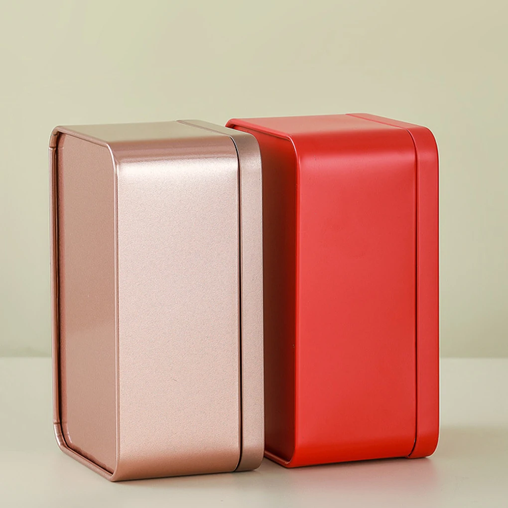 Easy To Open And Close Metal Tin For Convenient Storage Exquisite And Practical Square Tea Box