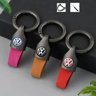 New Cowhide Leather Car Keychain Key Rings Keyring For Volkswagen VW Rline Beetle Touareg Tiguan