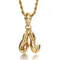 Hip Hop Luxury Golden Gloves Pendant Boxing Stainless Steel Charm Necklace Men