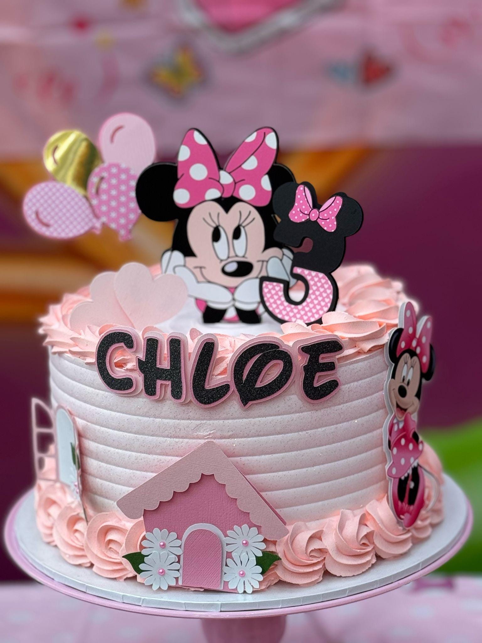 Topper per torta Minnie Mouse personalizzato, Topper per torta ispirato a Minnie - Compleanno Minnie - Torta Minnie - Festa a tema Minnie