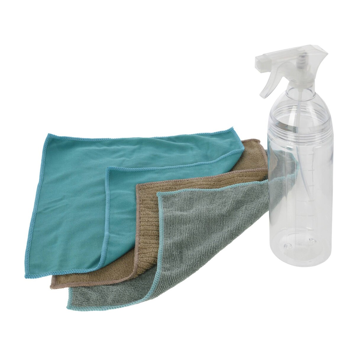 WellHome - 750ml Sprühflasche mit 3 Microfasertüchern 30x30cm Image