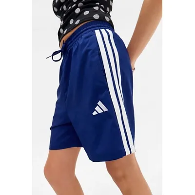 adidas Blue 3-Stripes Woven Shorts - Blue XS at Urban Outfitters